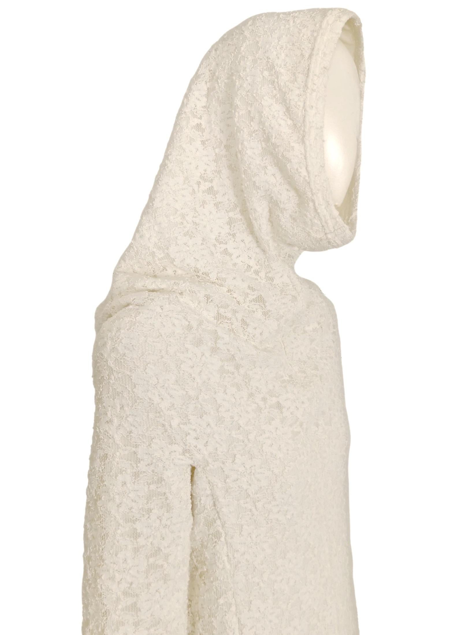 Comme Des Garcons White Drama Cowl Hooded Dress AD 2011 For Sale 12