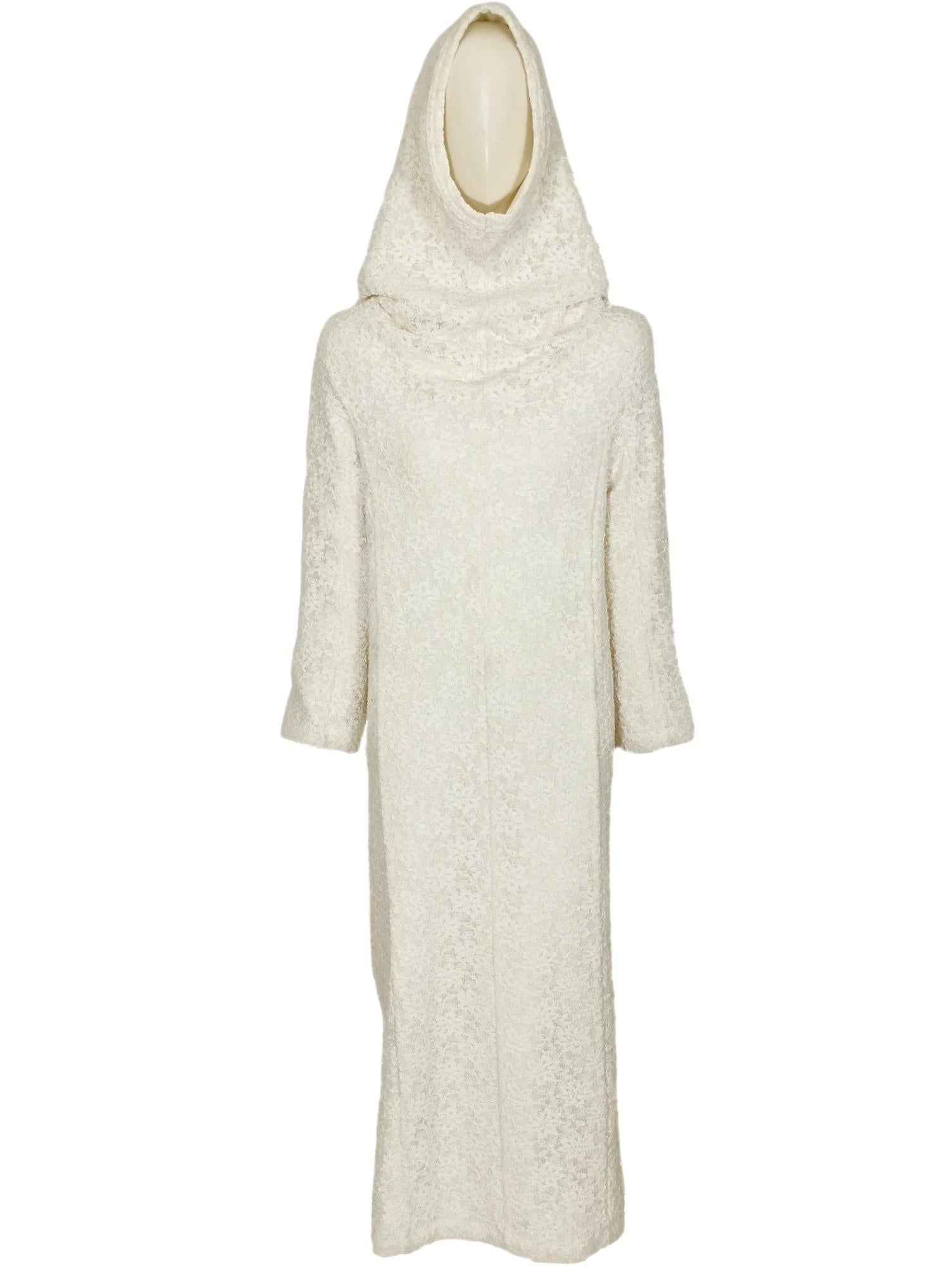 Comme Des Garcons White Drama Cowl Hooded Dress AD 2011 For Sale 1