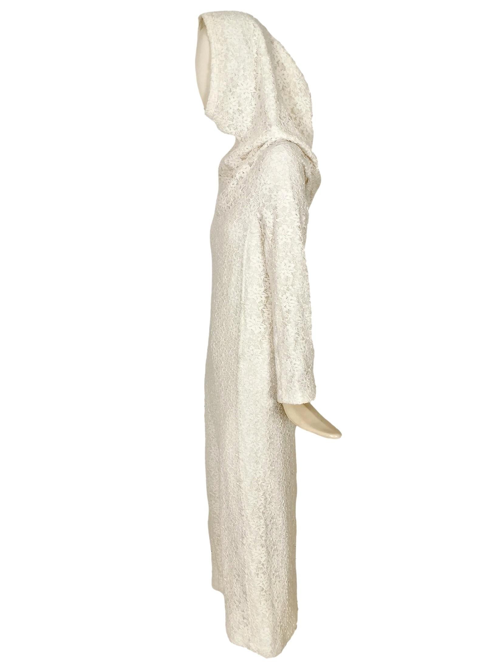 Comme Des Garcons White Drama Cowl Hooded Dress AD 2011 For Sale 3