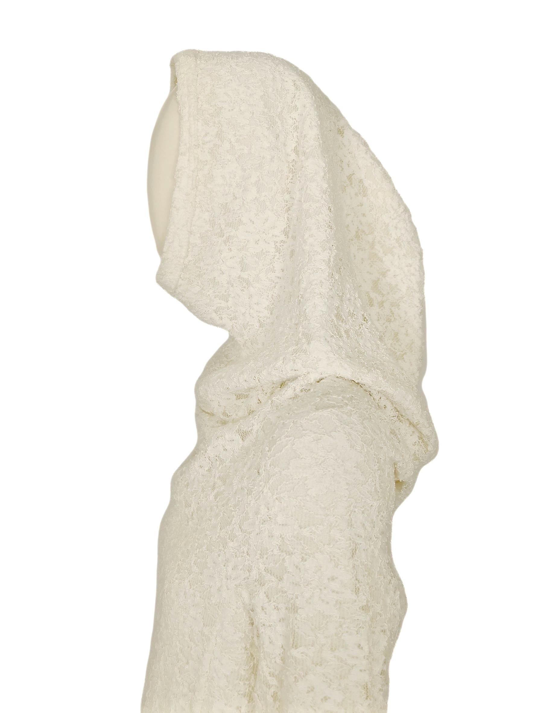 Comme Des Garcons White Drama Cowl Hooded Dress AD 2011 For Sale 4