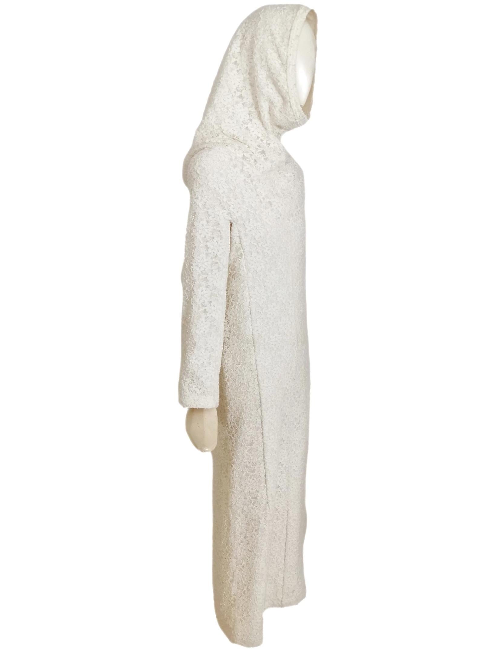 Comme Des Garcons White Drama Cowl Hooded Dress AD 2011 For Sale 5