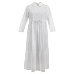 Comme Des Garcons Women's White 3/4 Sleeve Collared Midi Dress
