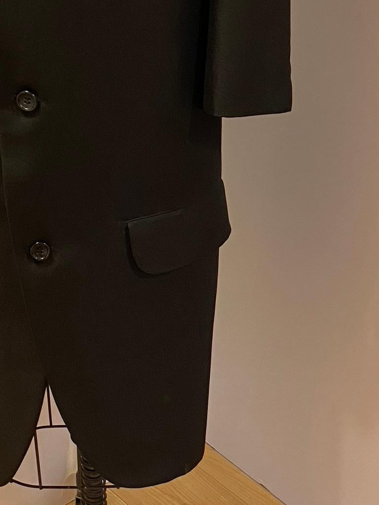 Comme Des Garcons Wonderfully Elegant Men's Black Extended Scallop-Hem Coat For Sale 8