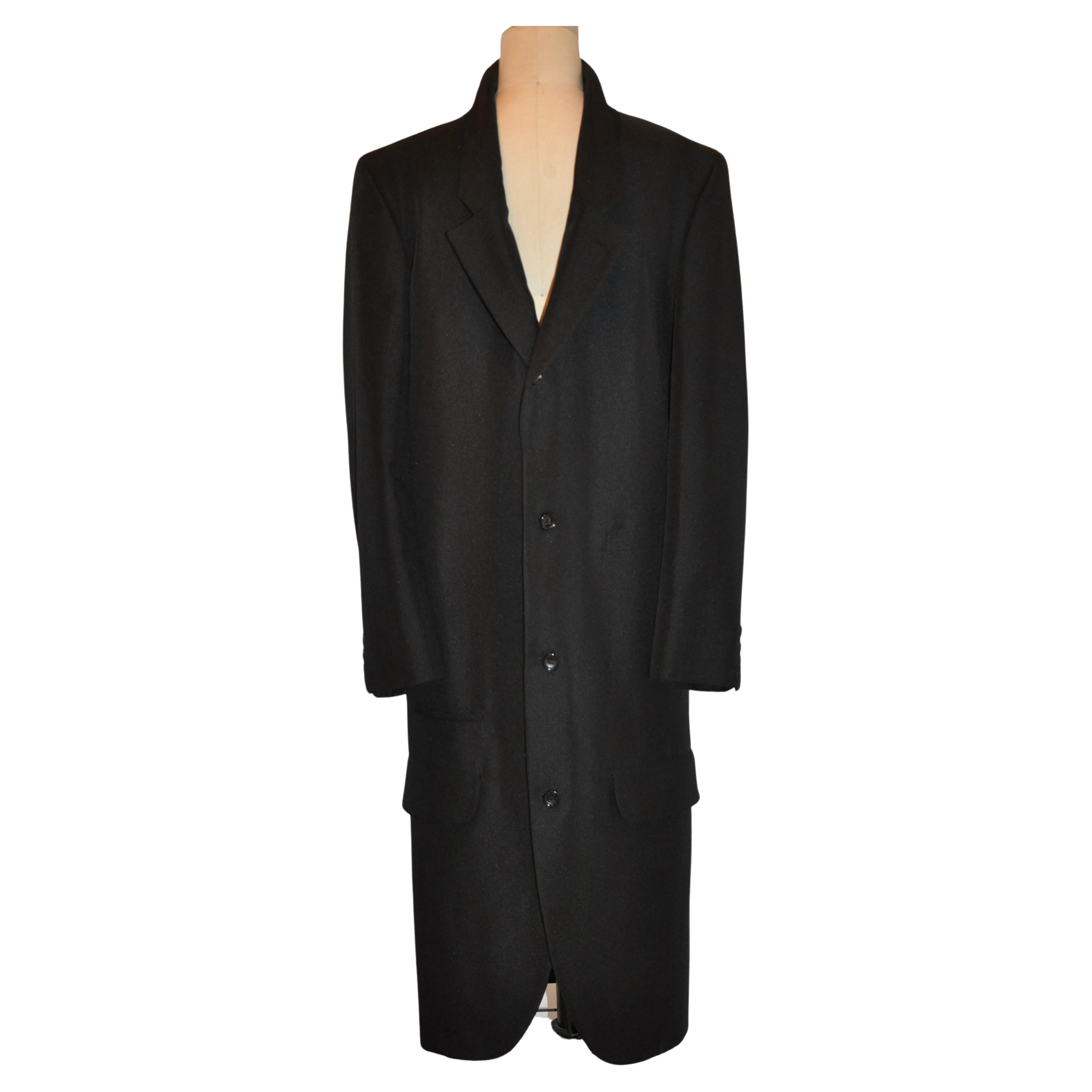 Comme Des Garcons Wonderfully Elegant Men's Black Extended Scallop-Hem Coat For Sale