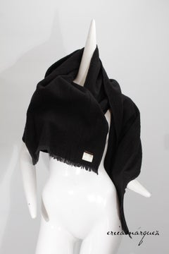 COMME DES GARCONS, Wool Blend Aya-Ori Weave Black Oversize Scarf