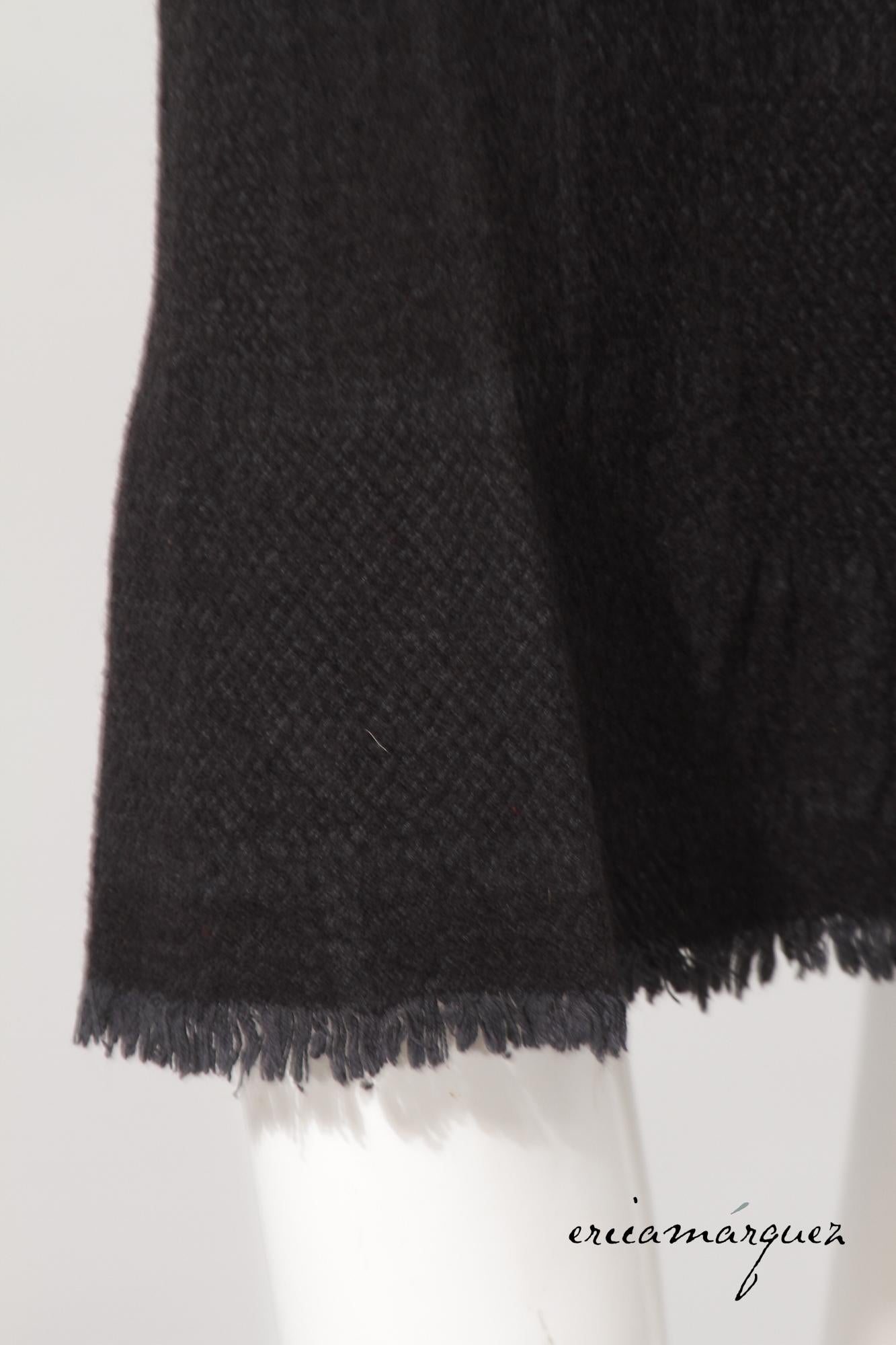 COMME DES GARCONS, écharpe oversize en laine tissée Aya-Ori noir Bon état - En vente à Kingston, NY
