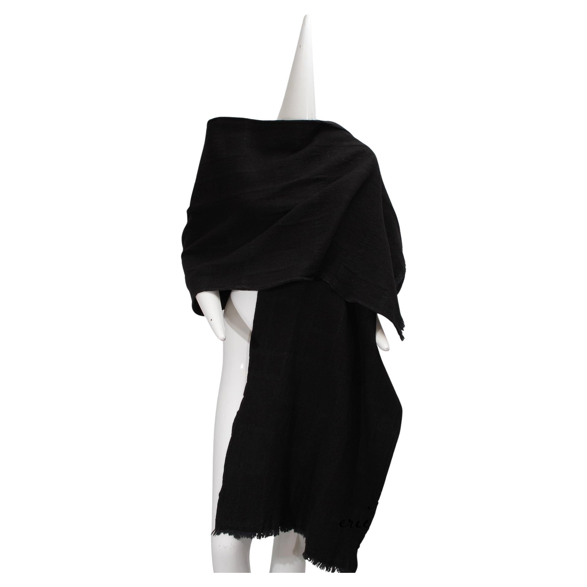 COMME DES GARCONS, écharpe oversize en laine tissée Aya-Ori noir