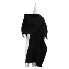 COMME DES GARCONS, Wool Blend Aya-Ori Weave Black Oversize Scarf