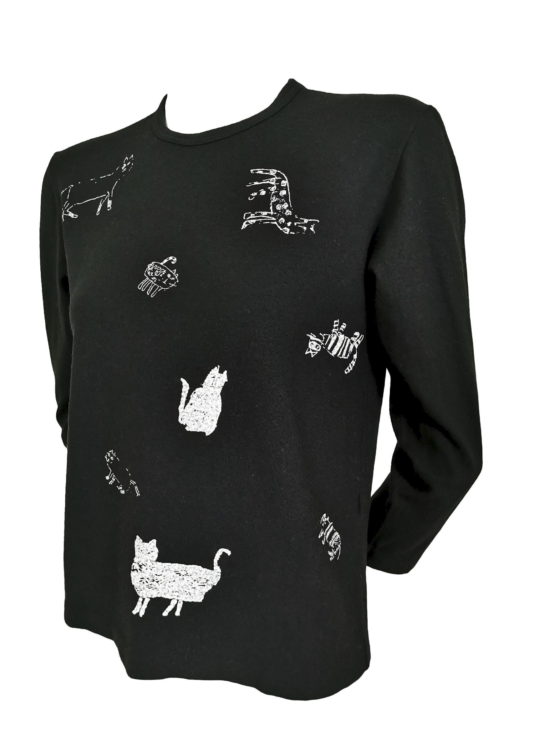 cat print sweaters