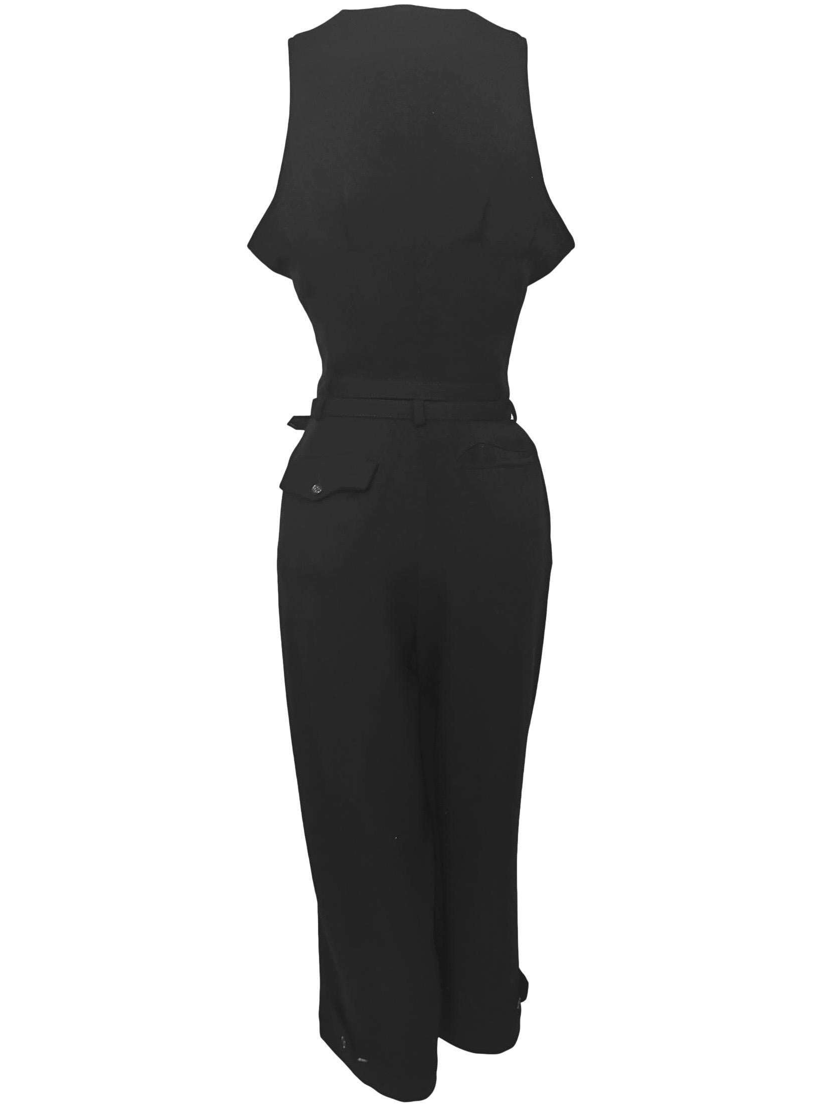 Comme des Garcons Wool Double Belted Jumpsuit AD 1989 For Sale 7