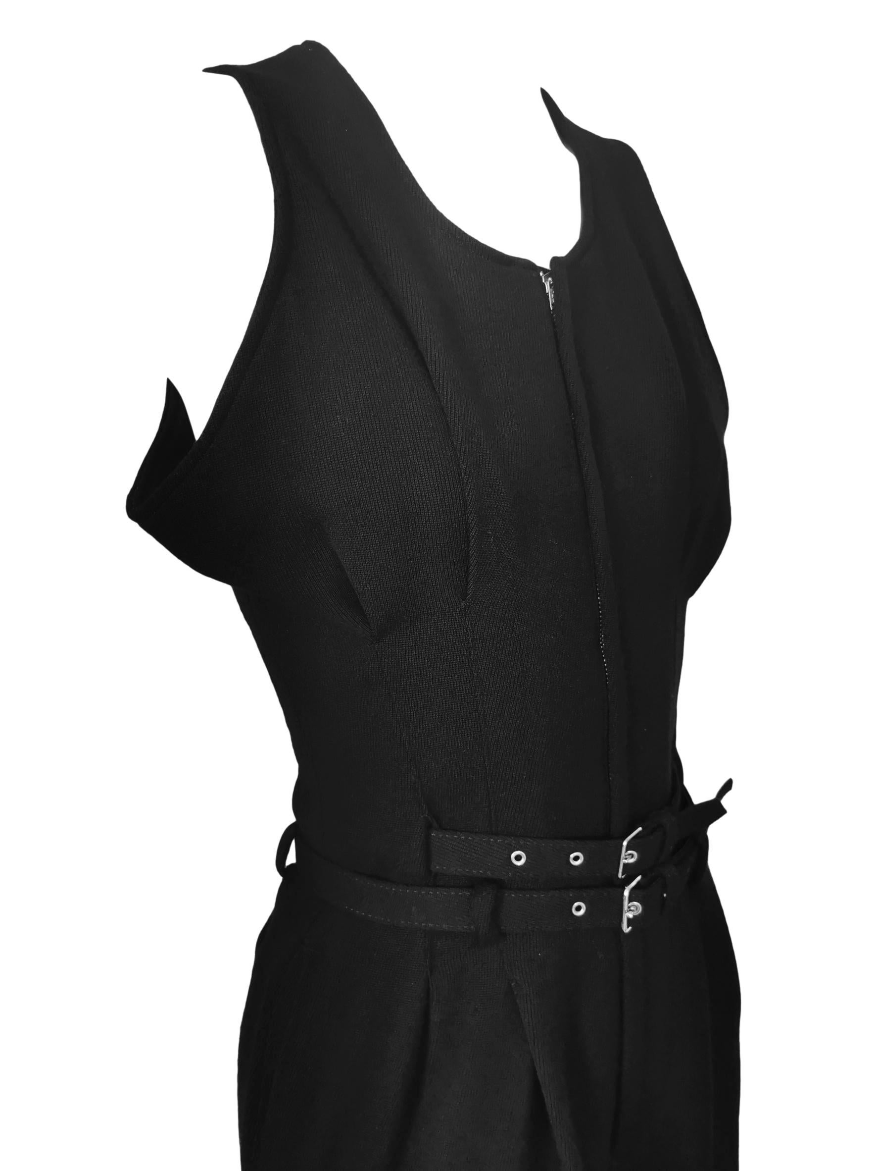 Comme des Garcons Wool Double Belted Jumpsuit AD 1989 For Sale 10