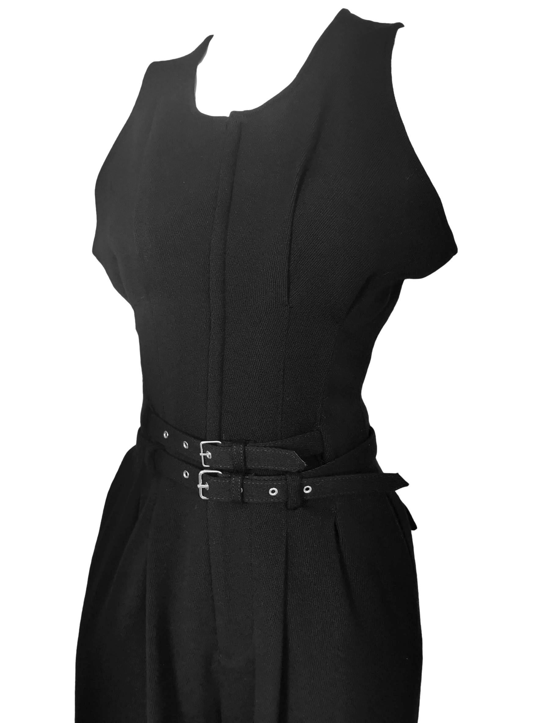 Comme des Garcons Wool Double Belted Jumpsuit AD 1989 In Good Condition For Sale In Bath, GB