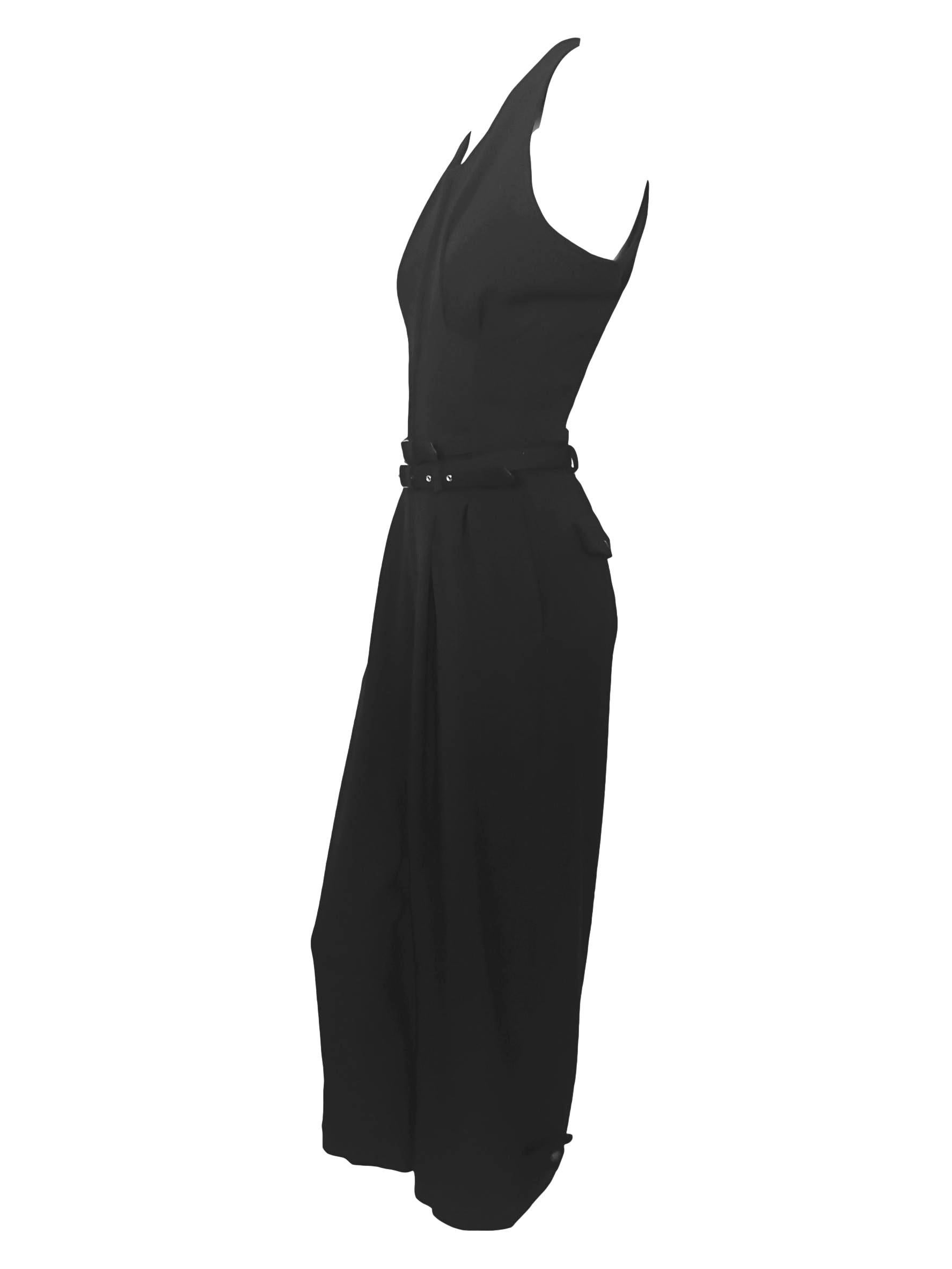 Comme des Garcons Wool Double Belted Jumpsuit AD 1989 For Sale 3