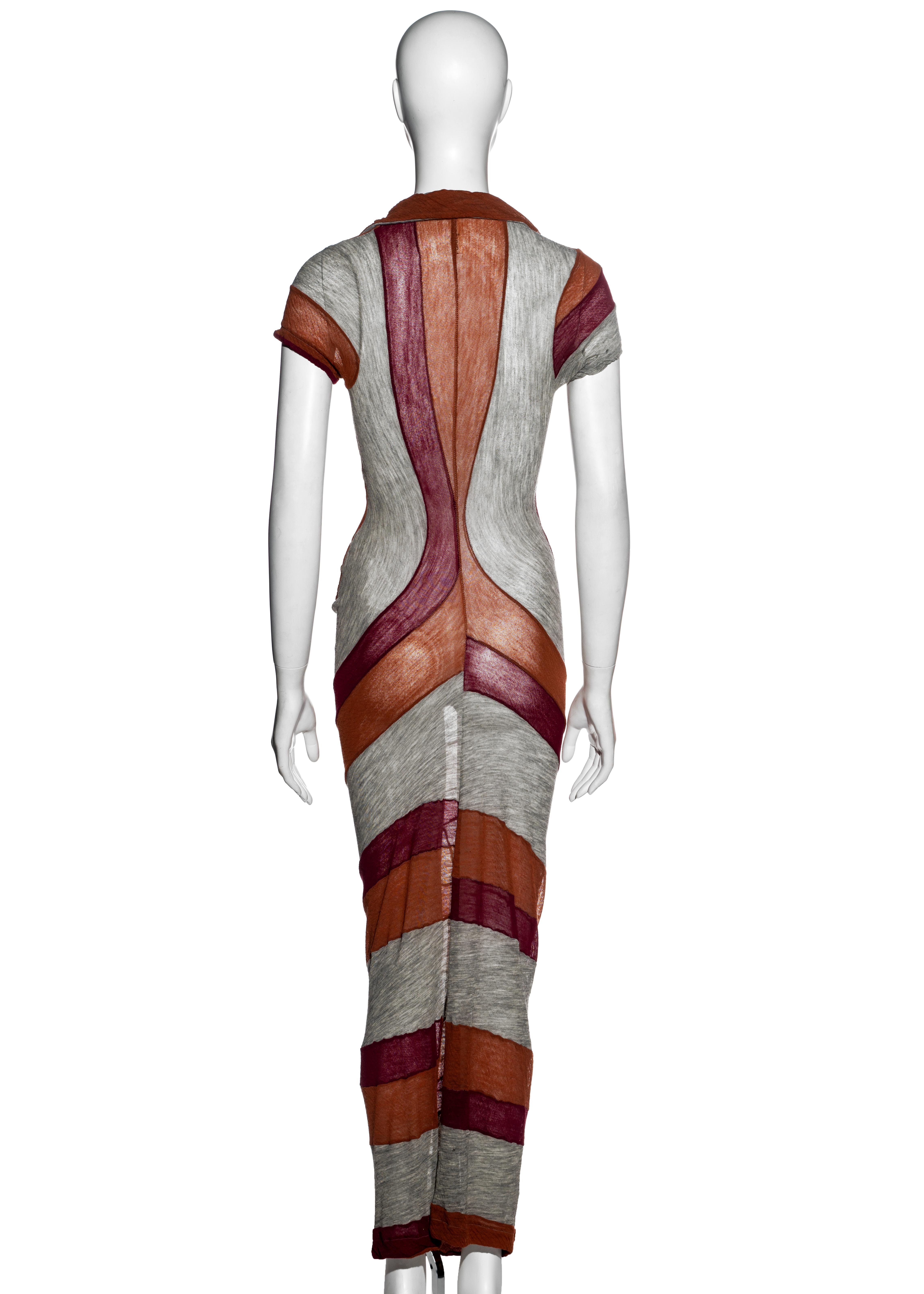 Comme des Garcons mehrteilig gestreiftes Maxikleid aus Wolljersey:: Frühjahr/Sommer 1996 4