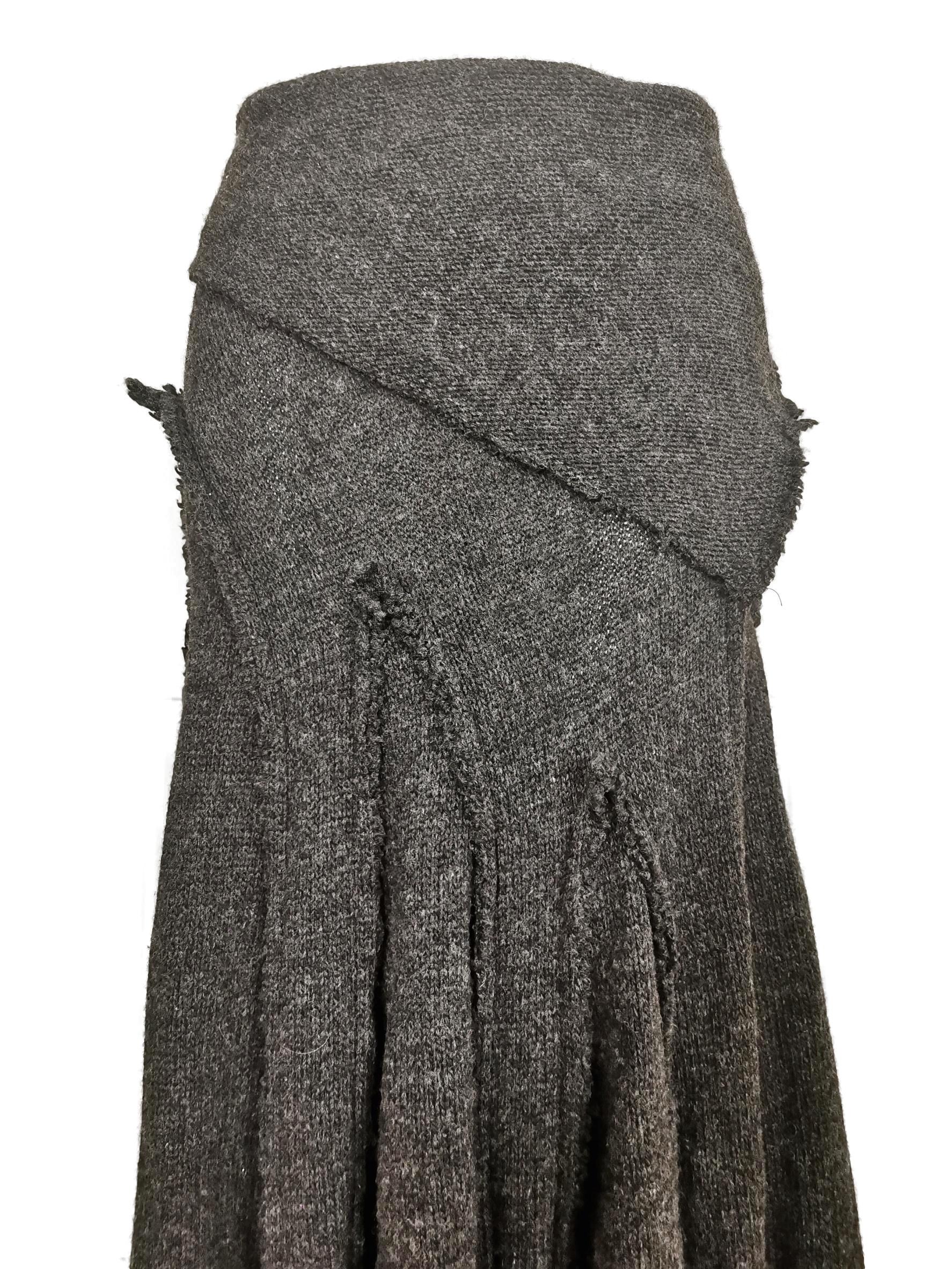 Comme des Garcons Rock aus Wollstrick mit rohem Rand AD 2002 im Angebot 4