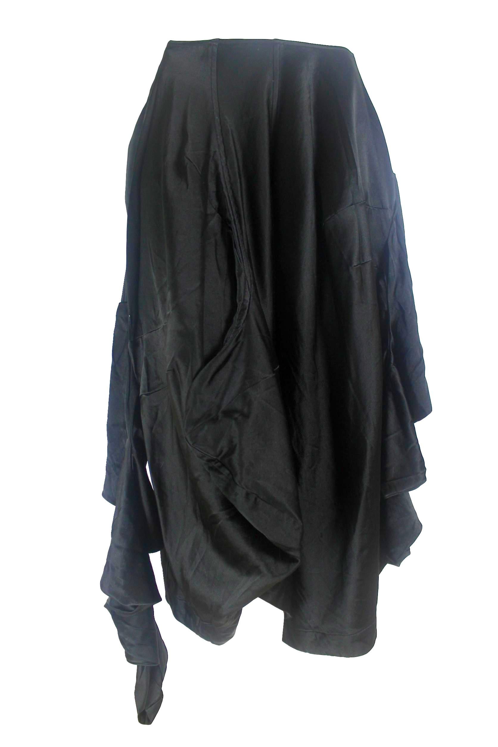 Comme des Garcons Wool/Silk Twisted Sleeve Skirt AD 2004 Dark Romance For Sale 7