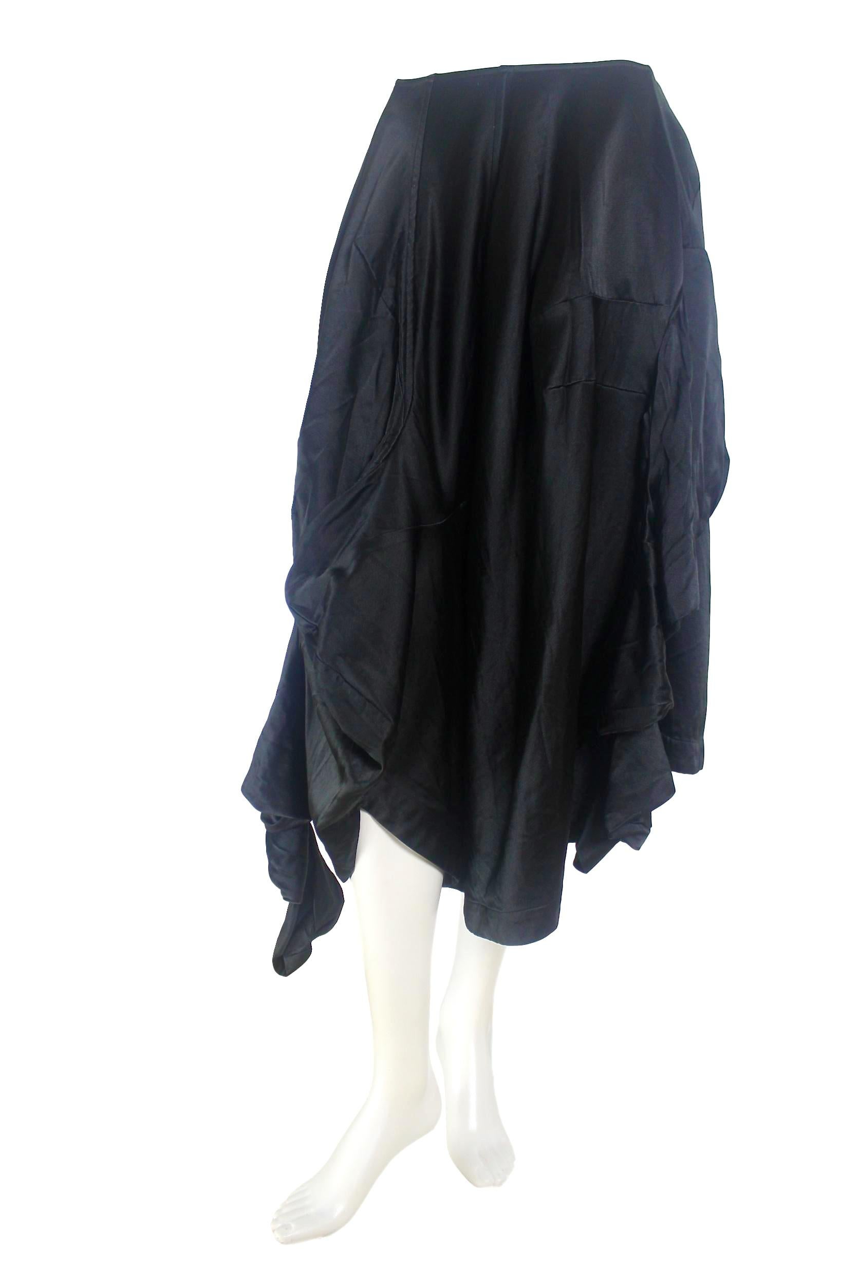 Comme des Garcons Wool/Silk Twisted Sleeve Skirt AD 2004 Dark Romance For Sale 8