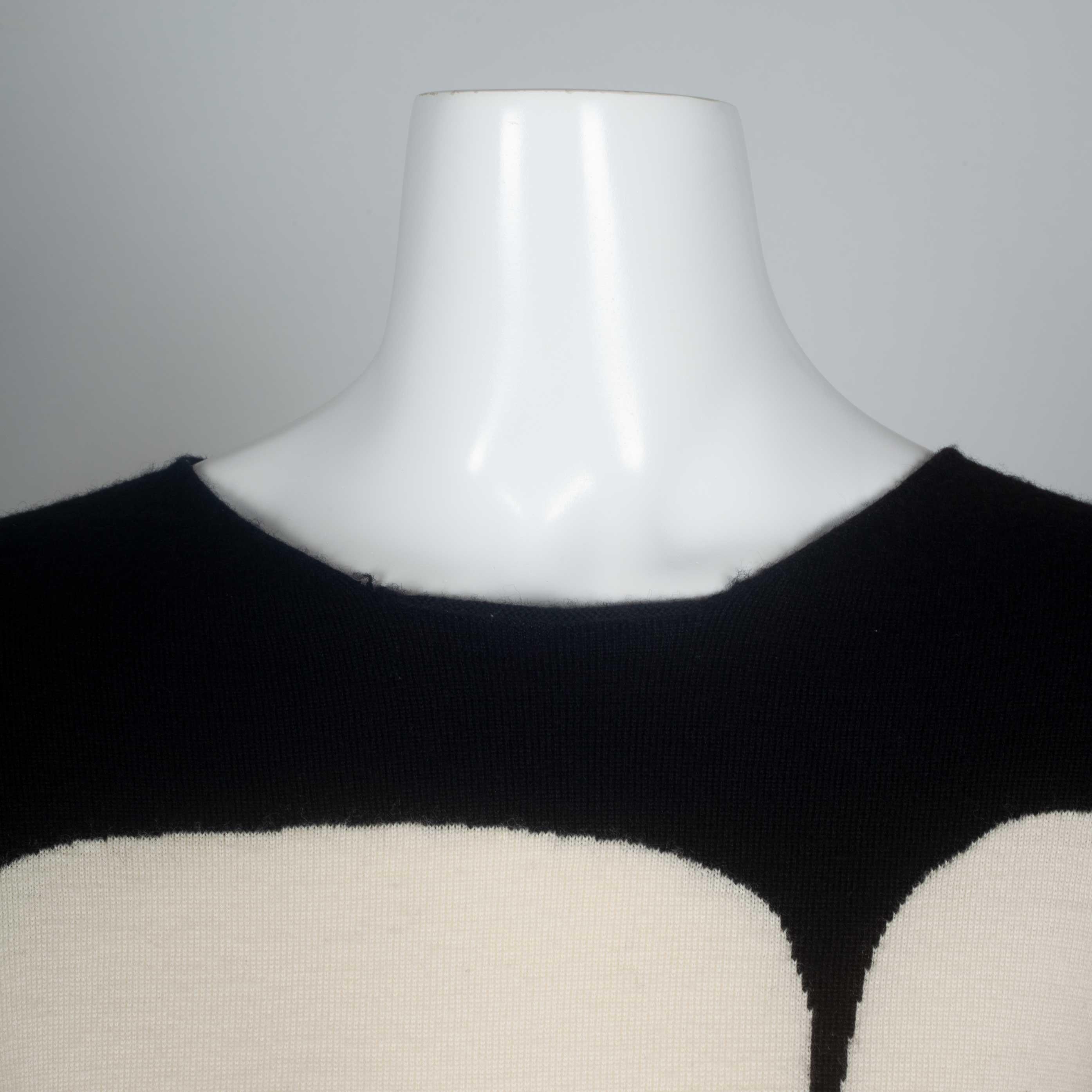 Beige Comme des Garcons Wool Sweater with Abstract Shapes