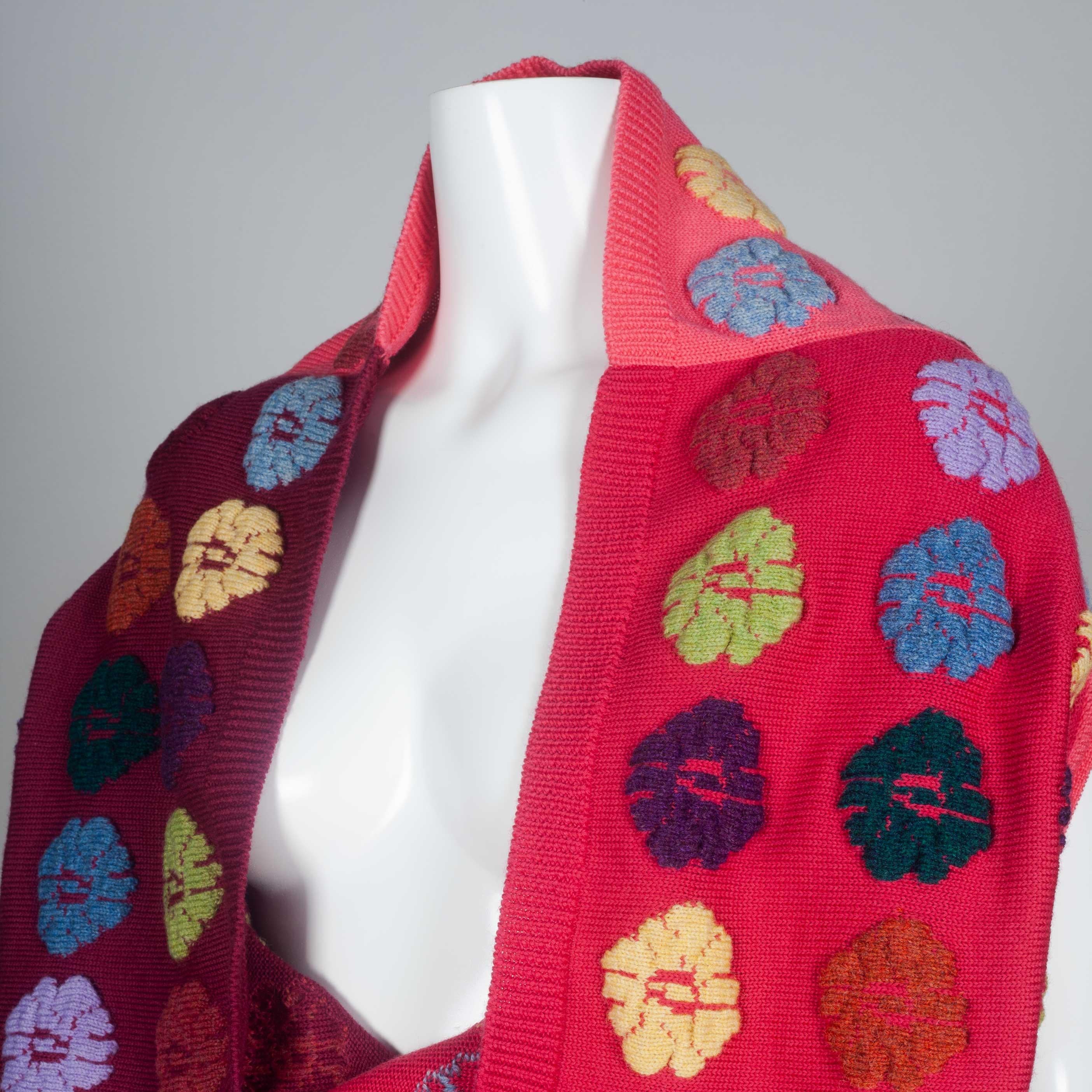Women's or Men's Comme des Garçons Wool Wrap Sweater with Flowers, 1999