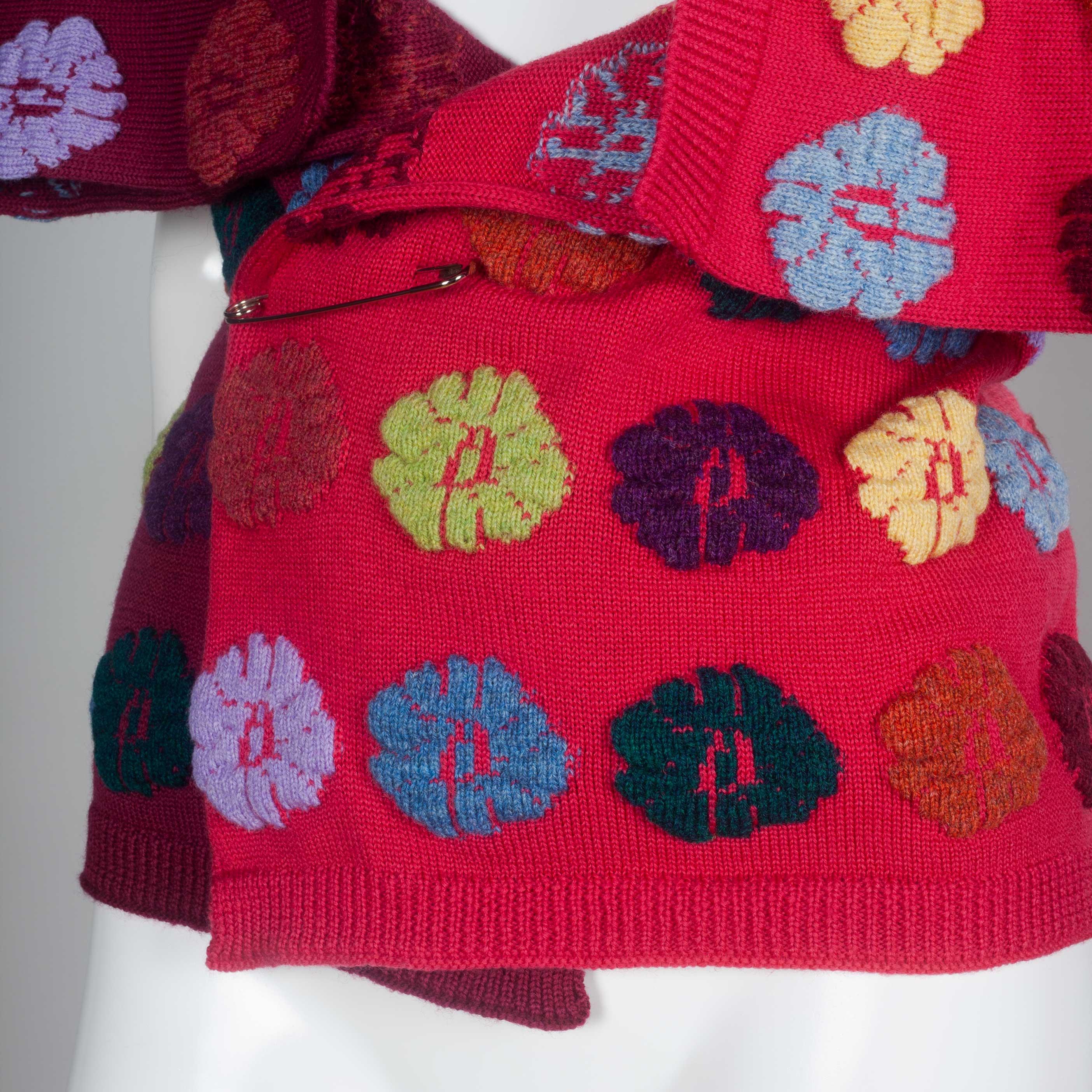 Comme des Garçons Wool Wrap Sweater with Flowers, 1999 1