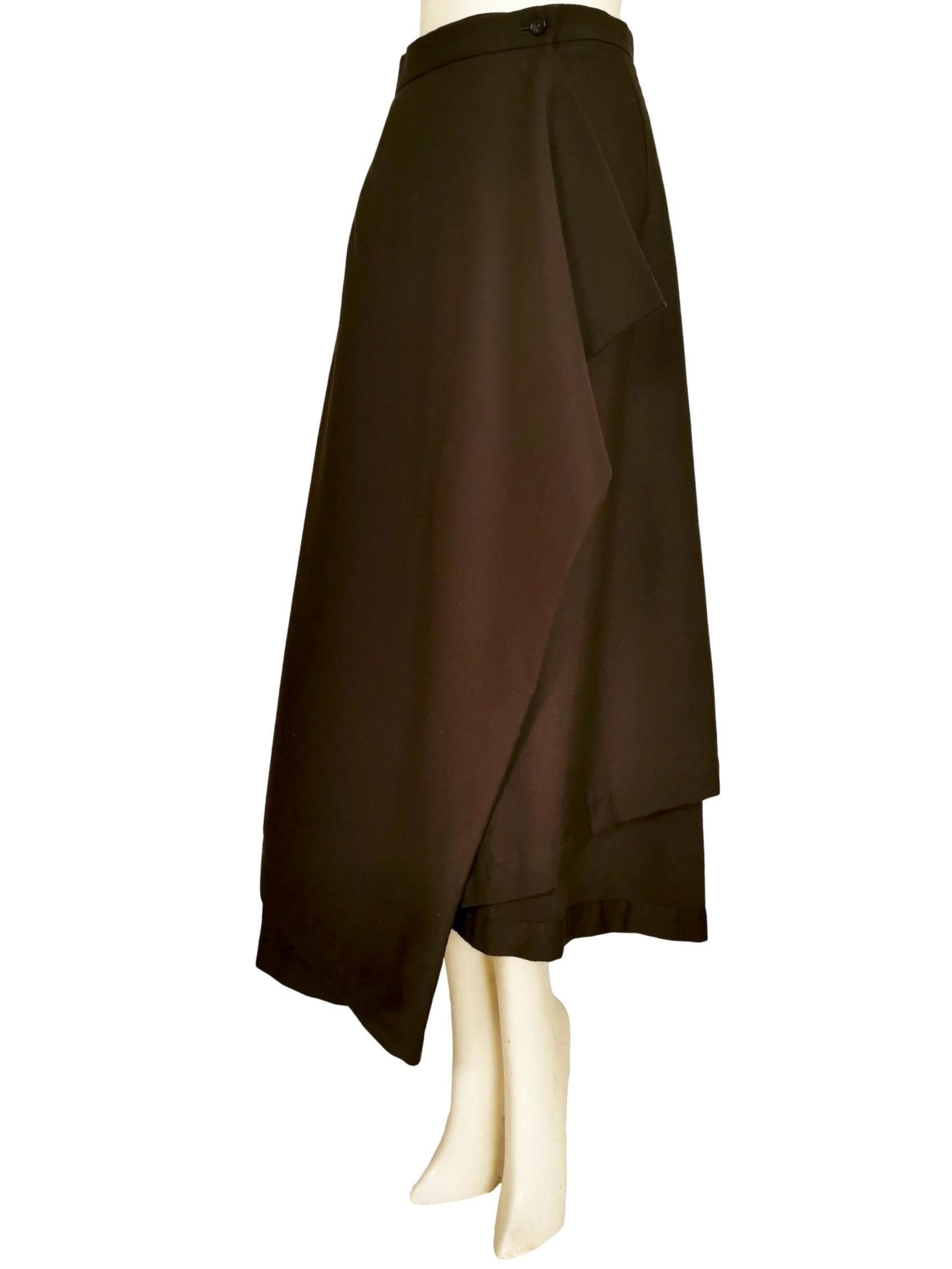 Black Comme des Garcons Wrap Around Skirt AD 1996 For Sale