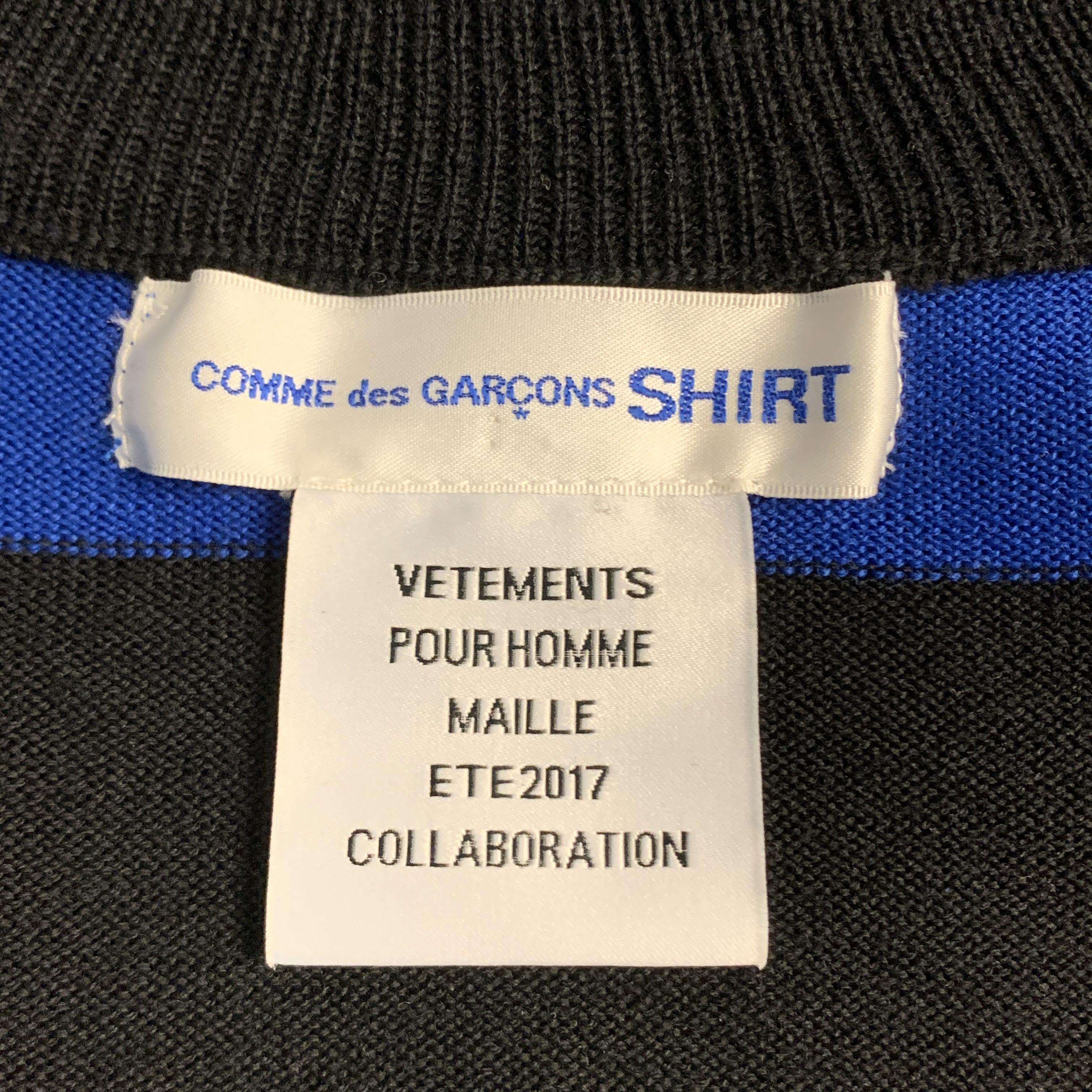 Purple COMME des GARCONS x VETEMENTS Size M Blue & Black Leather Pride Flag Sweater