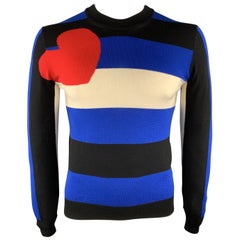 COMME des GARCONS x VETEMENTS Size M Blue & Black Leather Pride Flag Sweater
