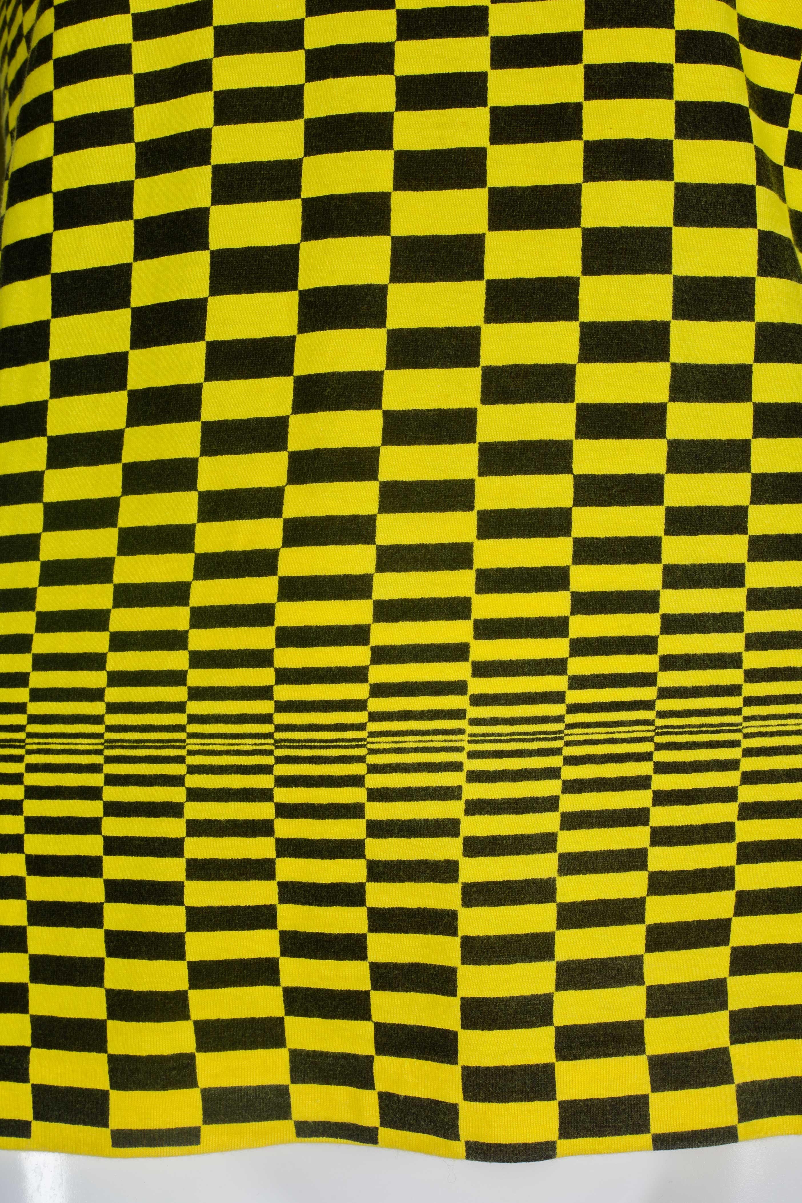 Comme des Garçons Yellow and Black Checkered T-shirt, 2000 2