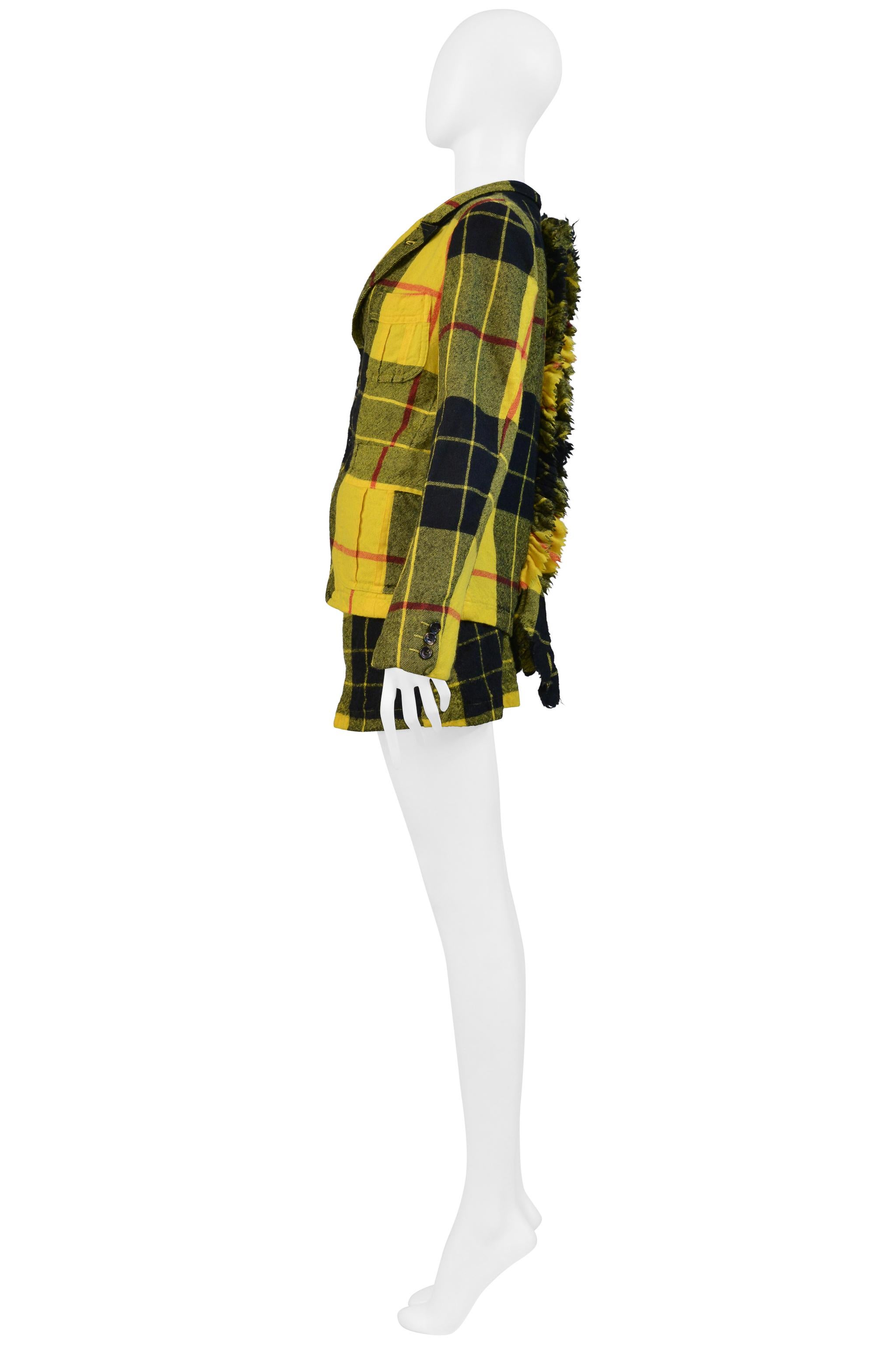 Comme Des Garcons - Completo giacca e gonna con volant in tartan giallo 2000 2