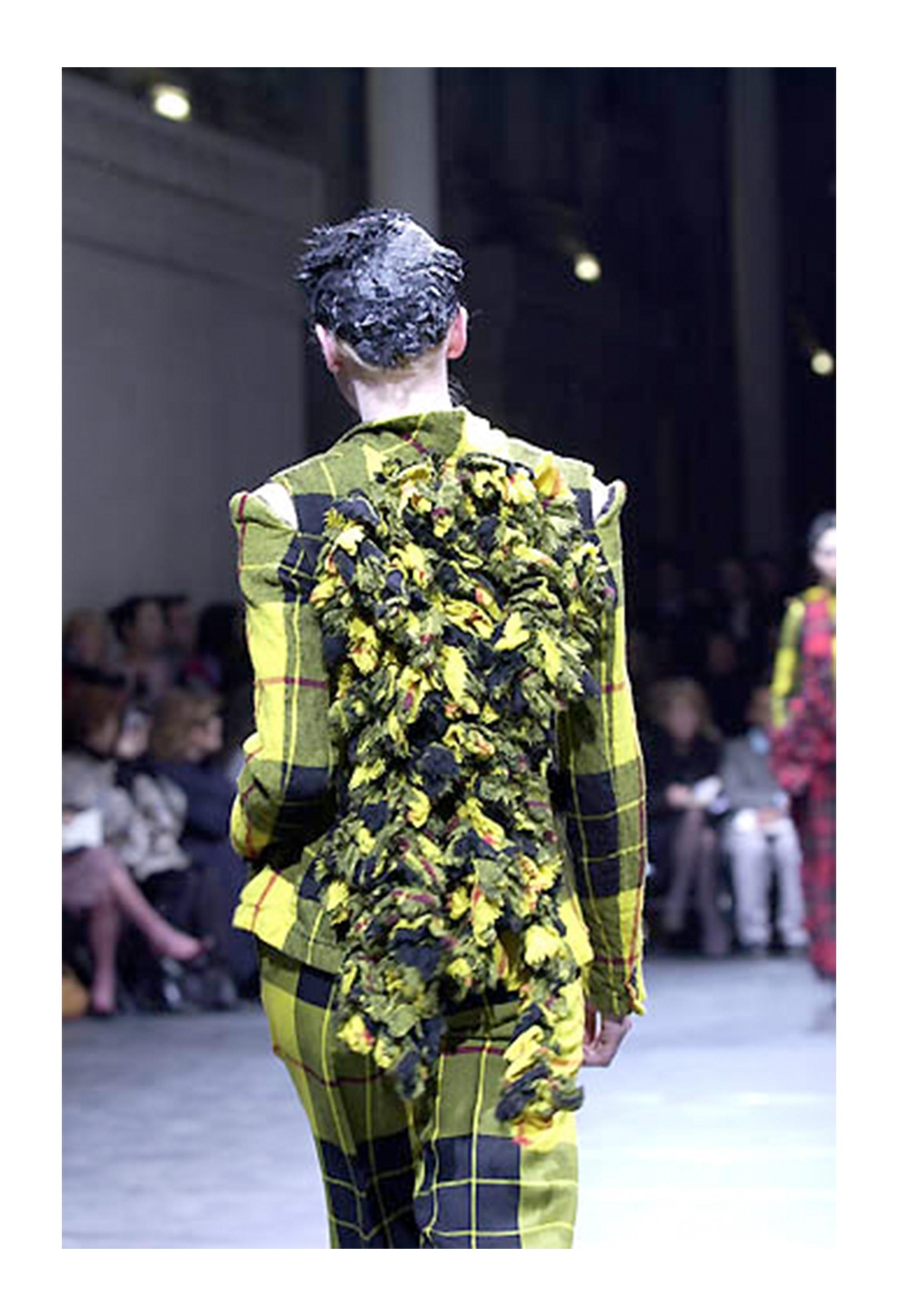 Comme Des Garcons - Completo giacca e gonna con volant in tartan giallo 2000 3