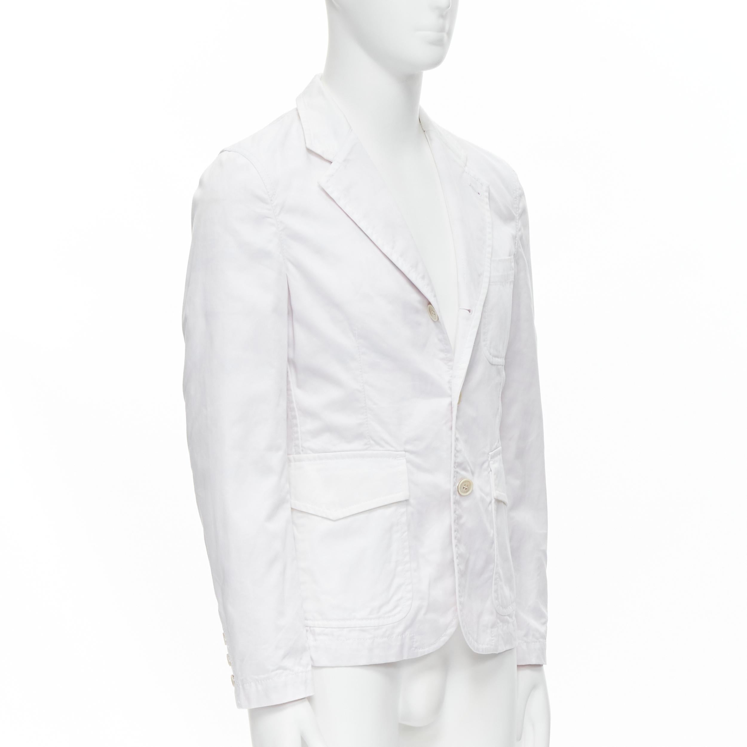 COMME DES GARCONS Yue Minjun 2021 Grafikdruck weiße Baumwolle Cargo-Jacke XS (Grau) im Angebot