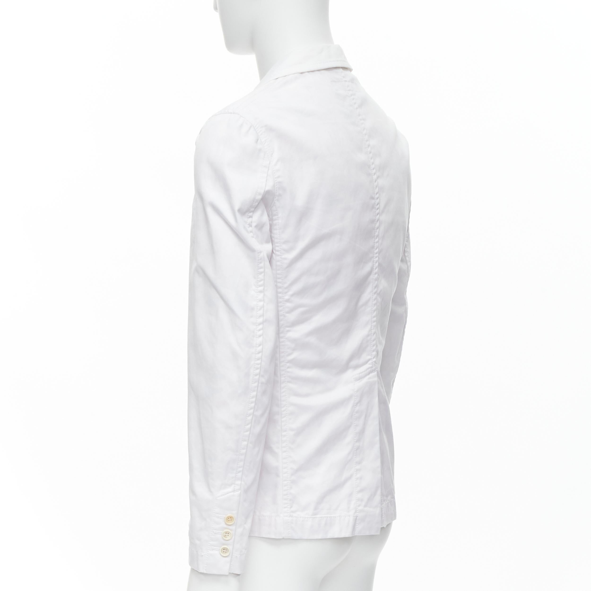 Men's COMME DES GARCONS Yue Minjun 2021 graphic print white cotton cargo jacket XS For Sale