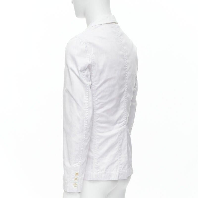 COMME DES GARCONS Yue Minjun 2021 graphic print white cotton cargo jacket XS 1
