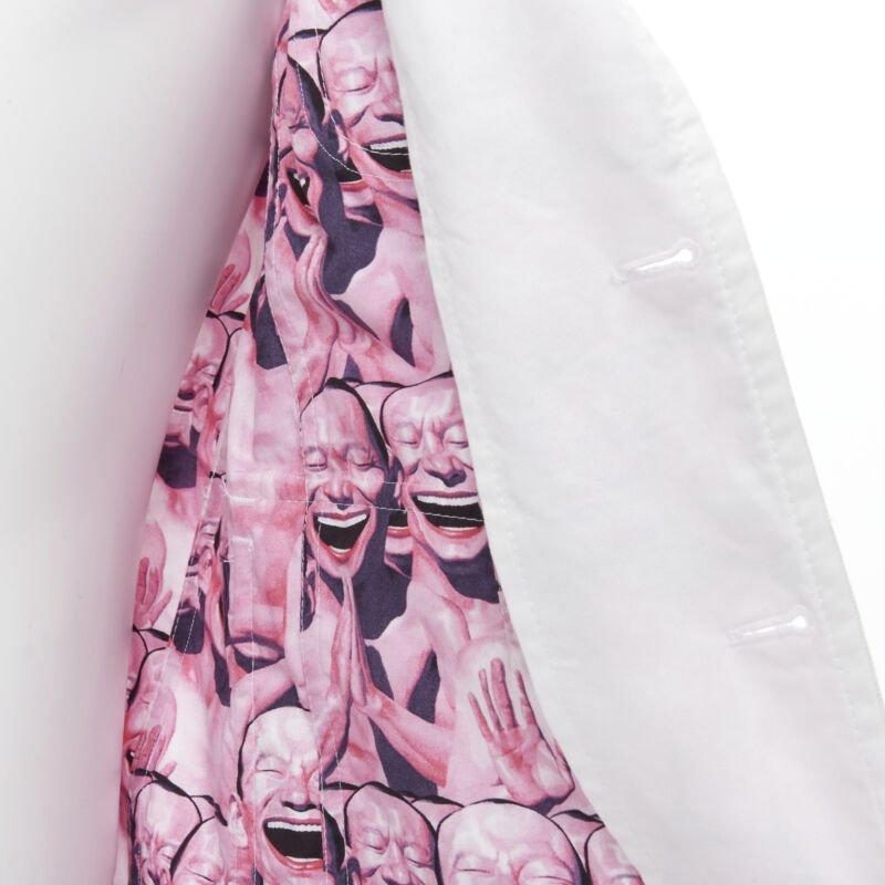 COMME DES GARCONS Yue Minjun 2021 graphic print white cotton cargo jacket XS 2