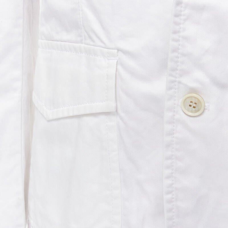 COMME DES GARCONS Yue Minjun 2021 graphic print white cotton cargo jacket XS 4