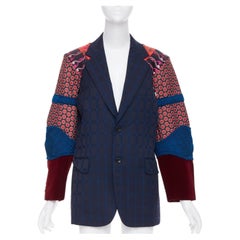 COMME DESGARCONS HOMME PLUS Armor of Peace check jacquardsleeve patchwork blazer