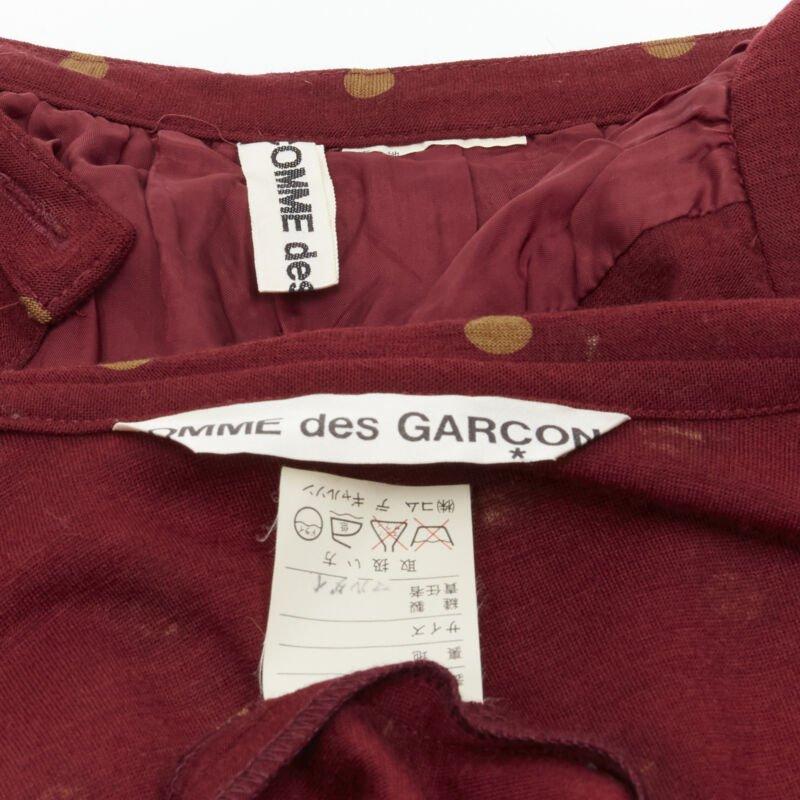 COMME DSE GARCONS 1980's Vintage red polka babydoll skirt down set S For Sale 6