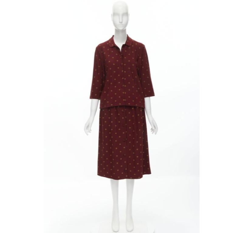 COMME DSE GARCONS 1980's Vintage red polka babydoll skirt down set S For Sale 7