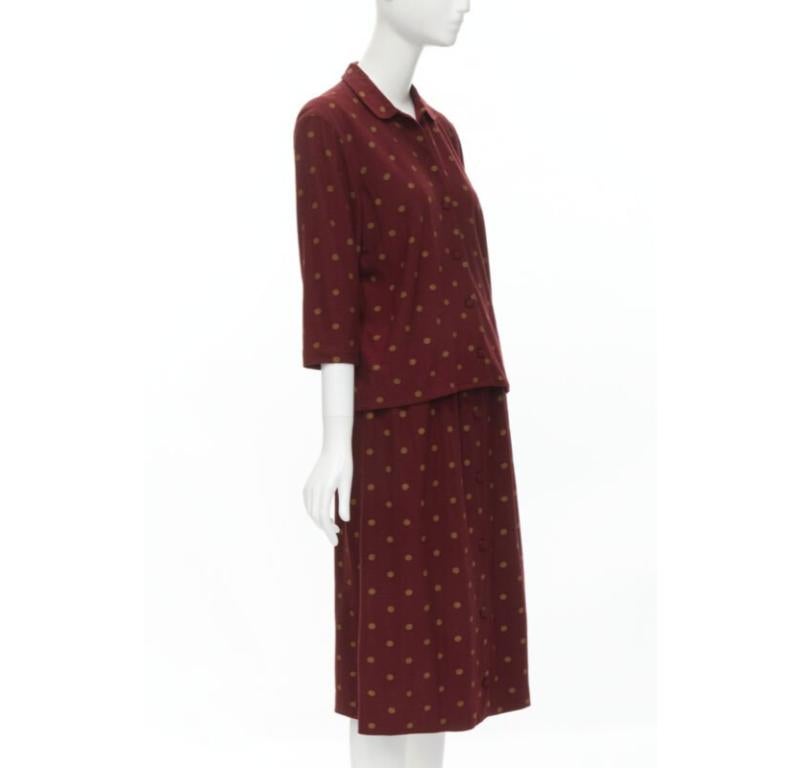 Black COMME DSE GARCONS 1980's Vintage red polka babydoll skirt down set S For Sale