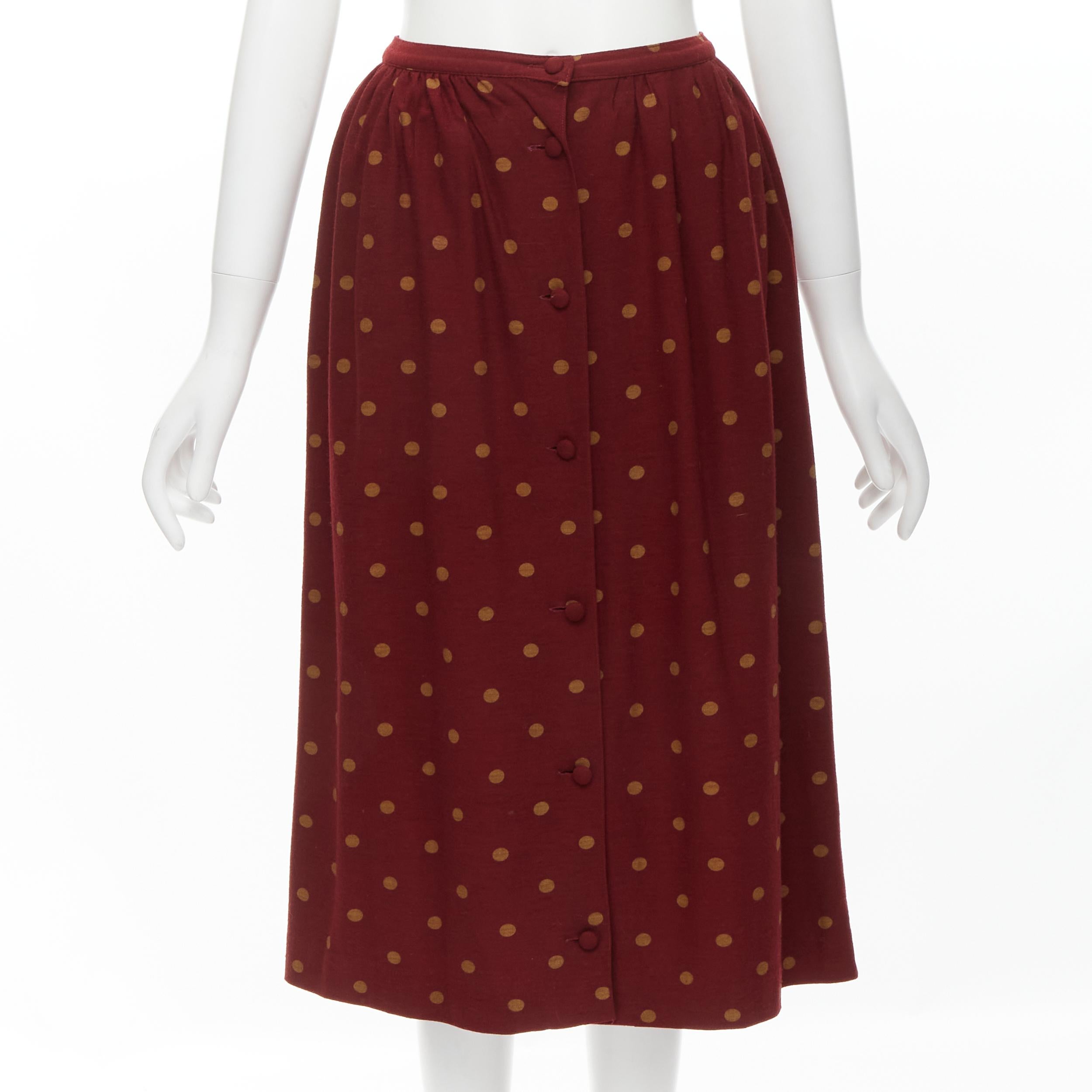 COMME DSE GARCONS 1980's Vintage red polka babydoll skirt down set S For Sale 1