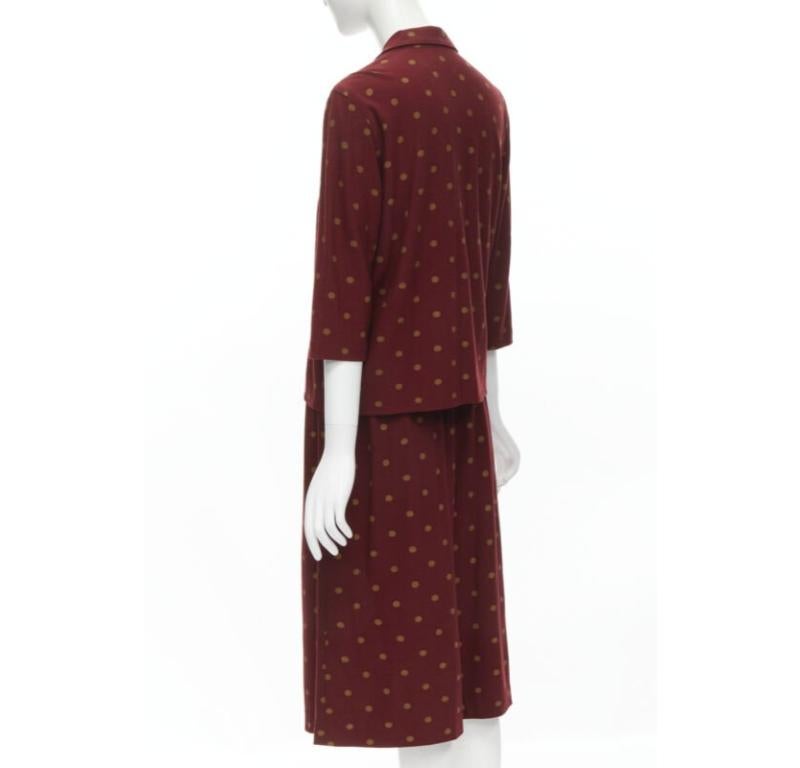 COMME DSE GARCONS 1980's Vintage red polka babydoll skirt down set S For Sale 1