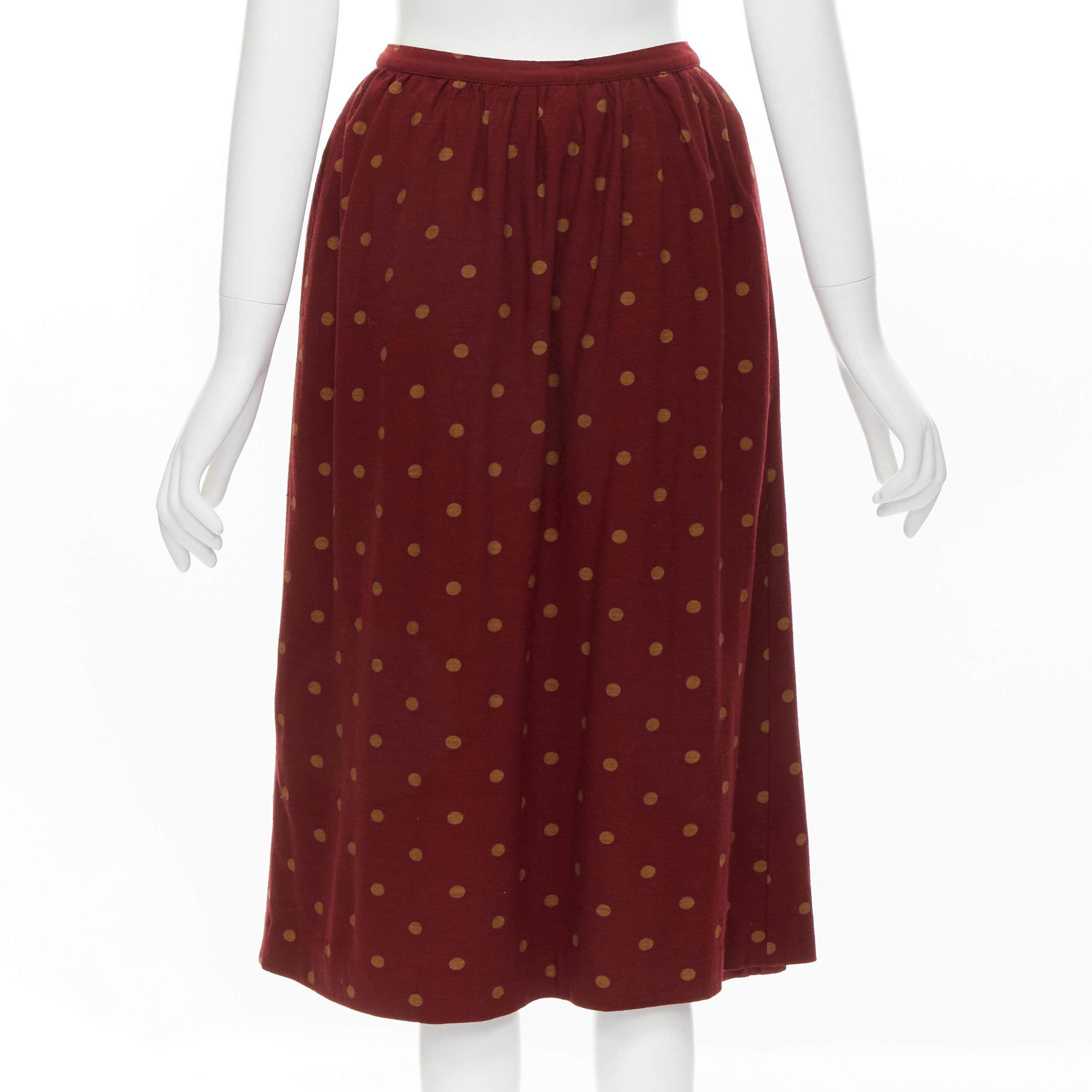 COMME DSE GARCONS 1980's Vintage red polka babydoll skirt down set S For Sale 2