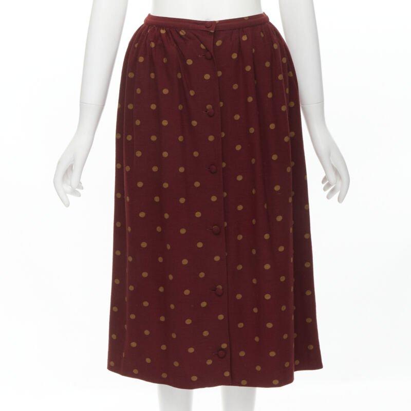 COMME DSE GARCONS 1980's Vintage red polka babydoll skirt down set S For Sale 2