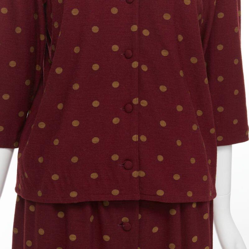 COMME DSE GARCONS 1980's Vintage red polka babydoll skirt down set S For Sale 4