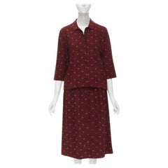 COMME DSE GARCONS 1980's Vintage red polka babydoll skirt down set S