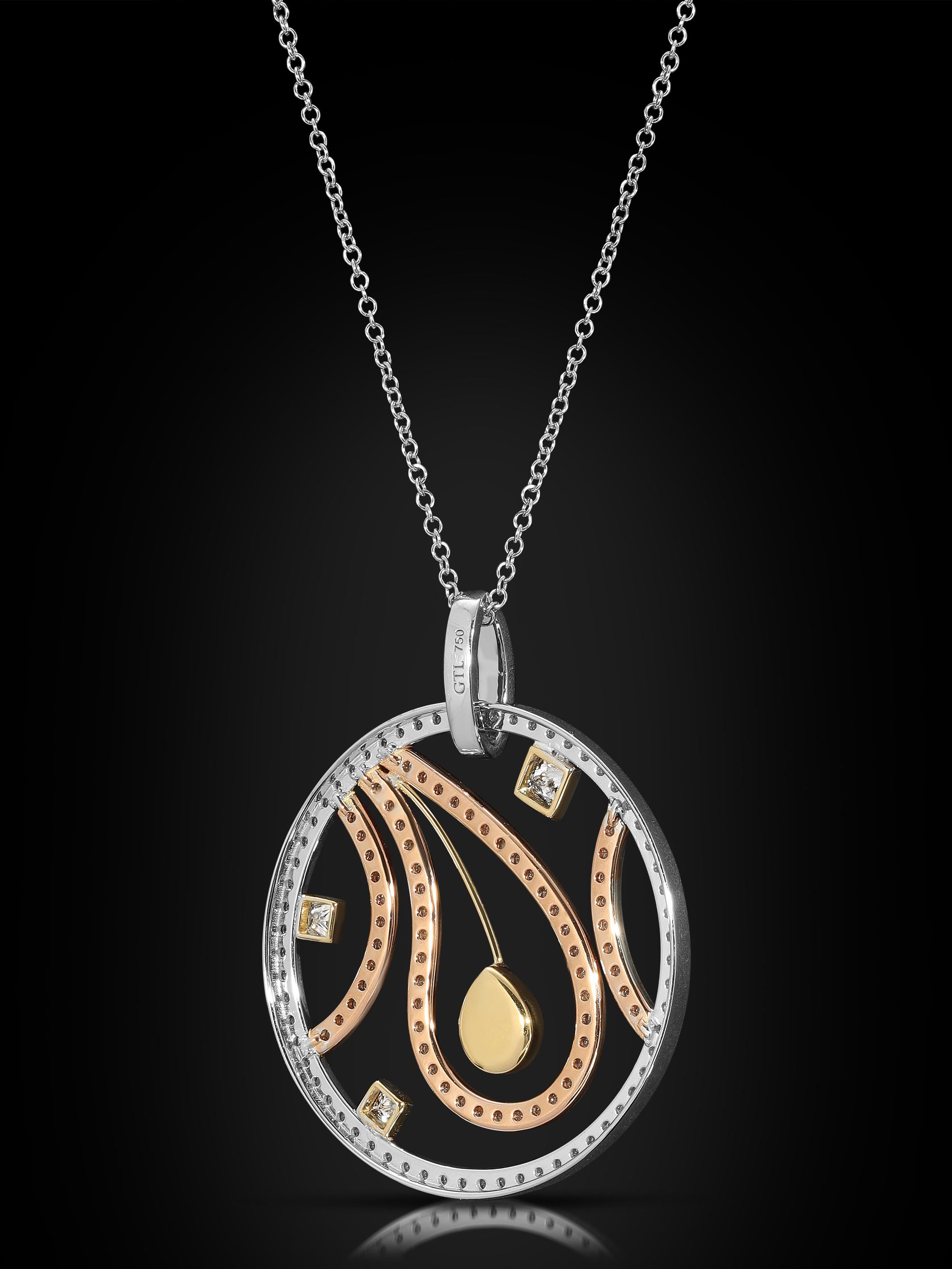Comme une Fleur ~ Collana con pavé di diamanti VS e cerchio di Sugilite in oro 18k In condizioni Nuovo in vendita a Mission Viejo, CA