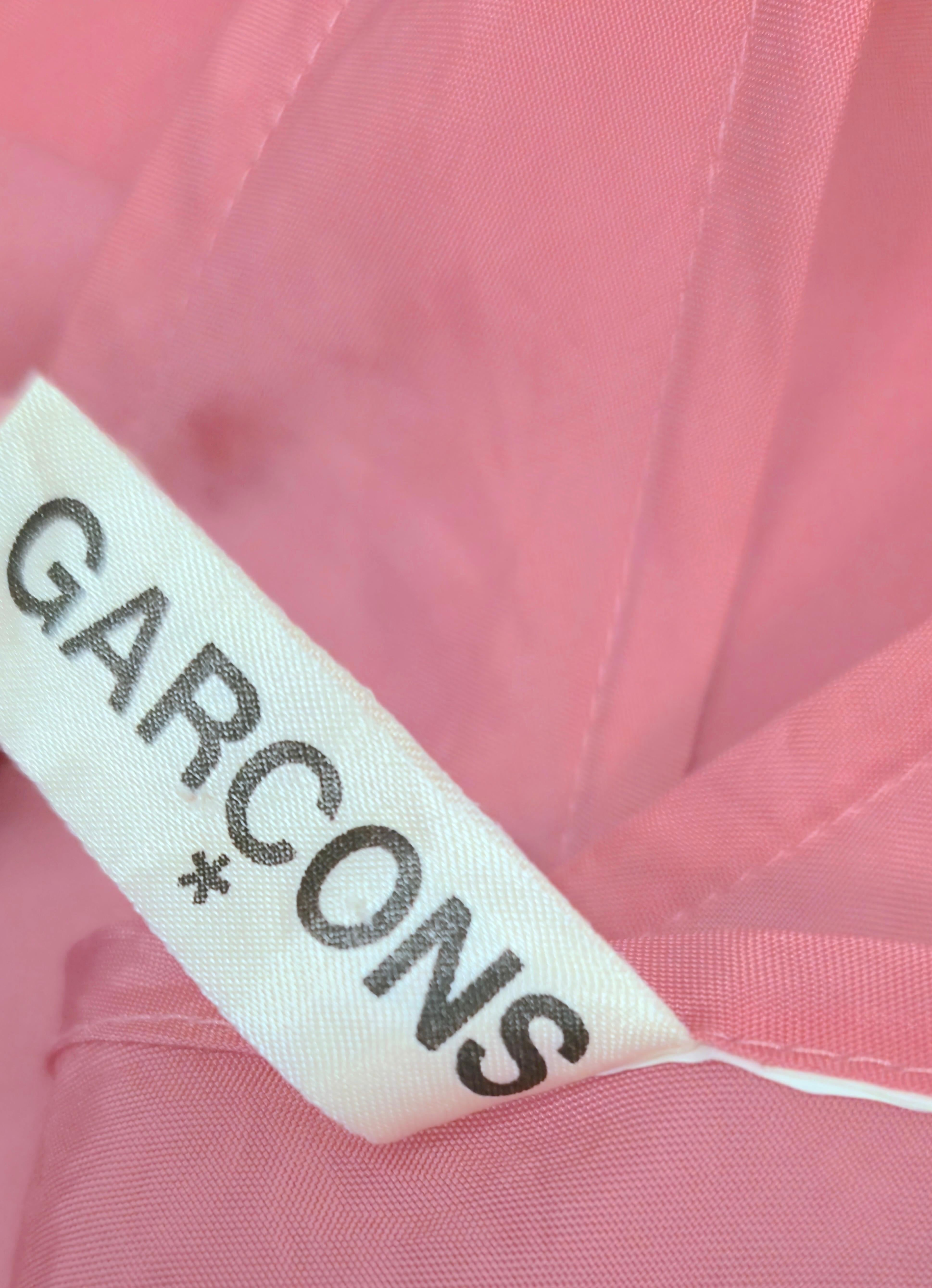 CommeDesGarcons 1999 RunwayLook12 BiasCut TranslucentSatin SalmonPink Maxi Dress For Sale 4