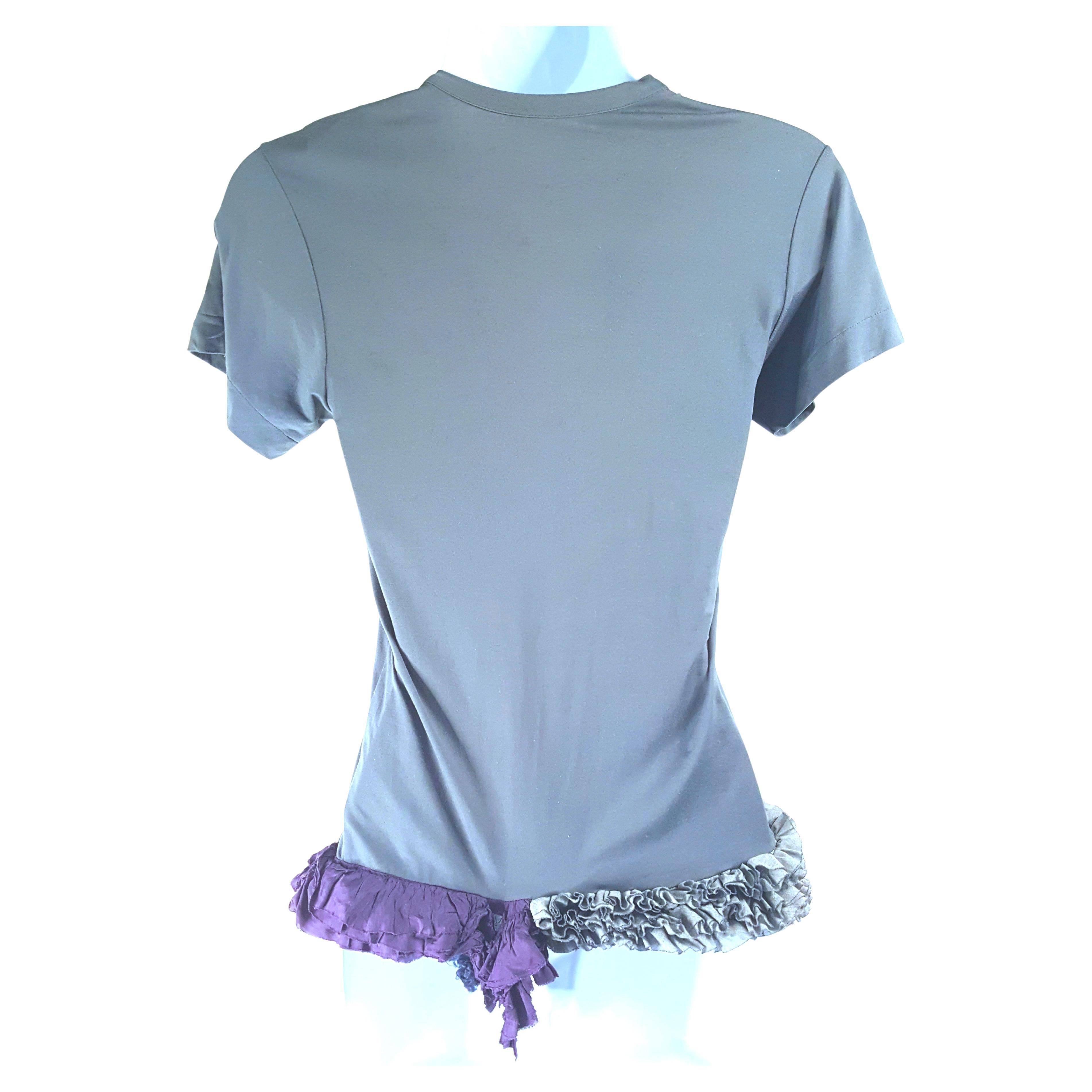 CommeDesGarcons 1999 Jersey de punto gris sobreteñido con apliques cortados a mano únicos