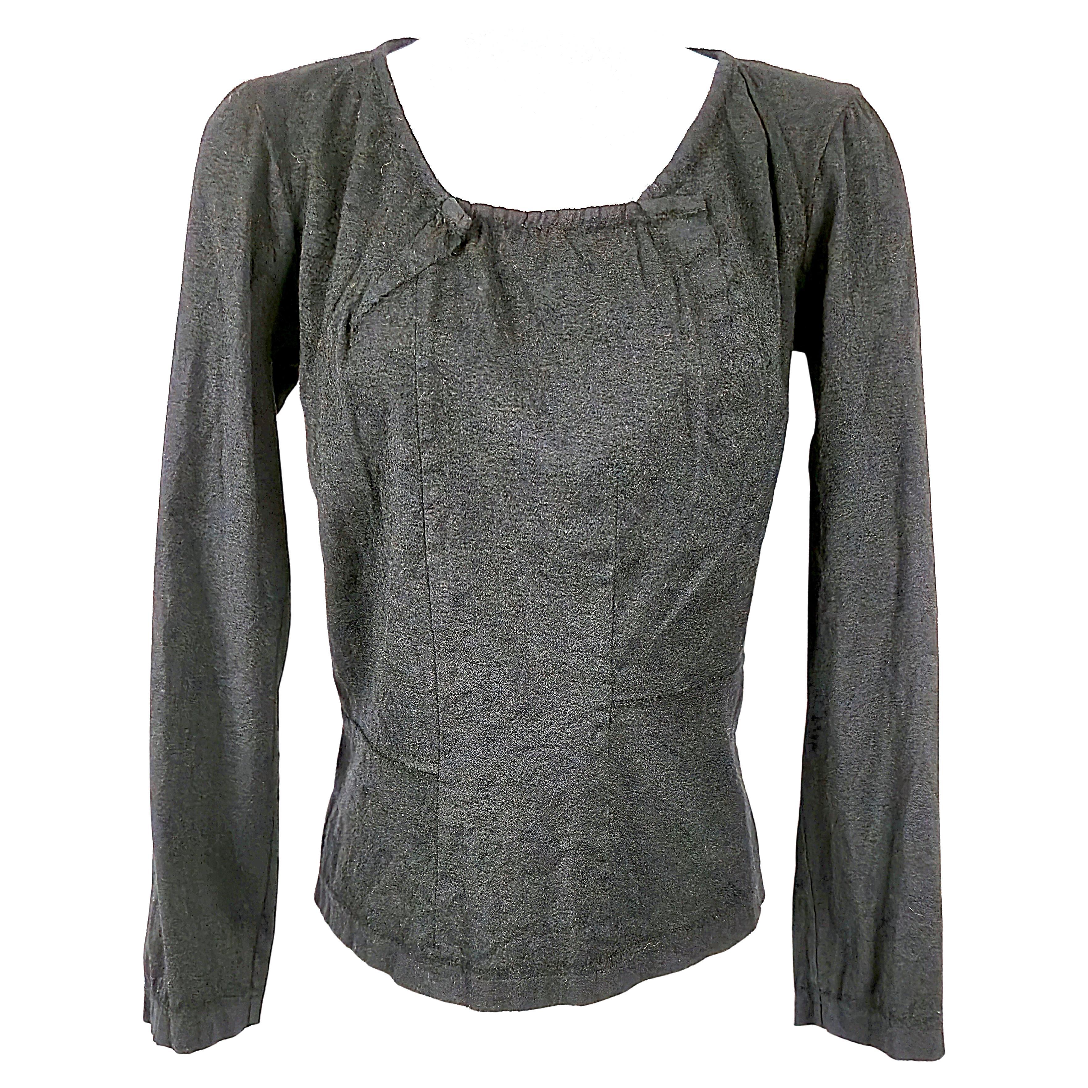 CommeDesGarcons ReiKawakubo Asymmetrical Lumps LightweightWool FittedBlouse 1994
