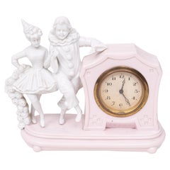 COMMEDIA DELL'ARTE  Capodimonte  Table Clock  1900